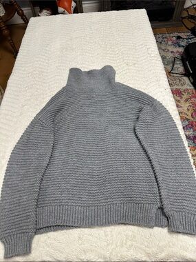 Girls' Turtle Neck Sweater Soft Acrylic Grey 9/10